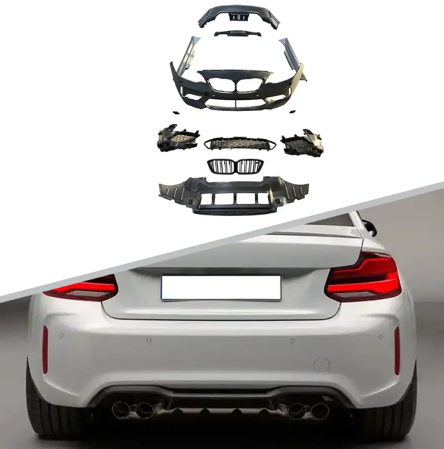 BMW F22 F23 M2C Style Car Front Rear Bumper Front Lip Rear Diffuser Side Skirt Vents Spoiler Body Kit