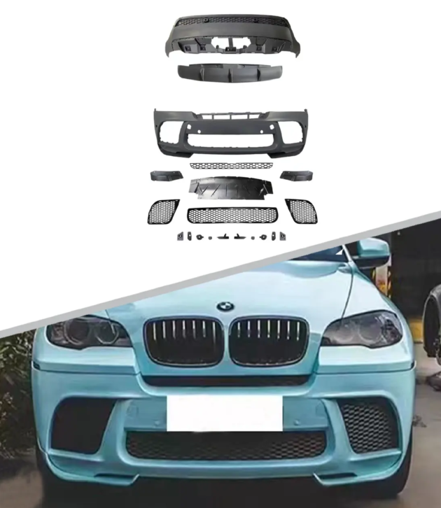 BMW X6 E71 upgrade X6M front bumper rear lip front grille spoiler Tail pipes body kits Car parts Mp Body kit