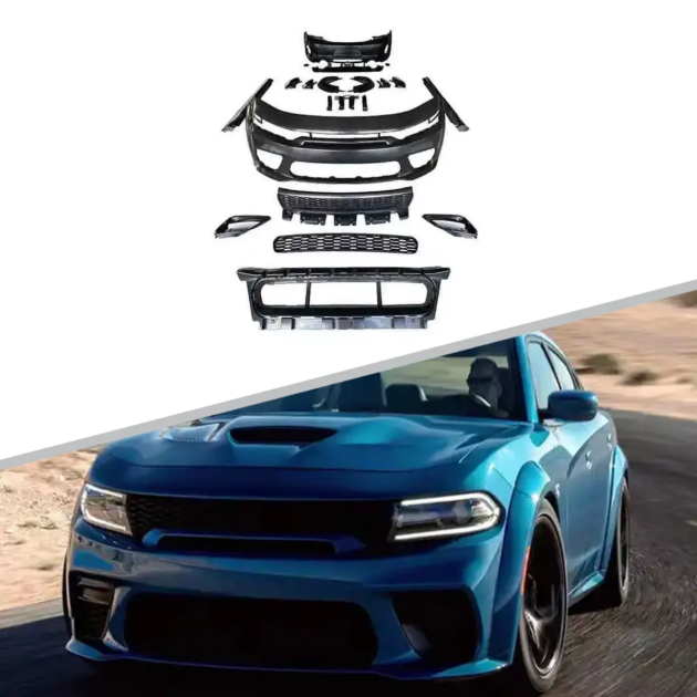 Dodge Charger 2015-2022 SRT Style PP ABS Hellcat WideBody Front Rear Bumper Wide Fender Flares