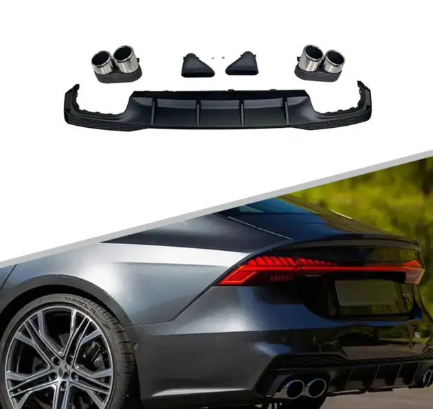 AUDI A7 2019+  Rear Diffuser With Stainless Steel pipes