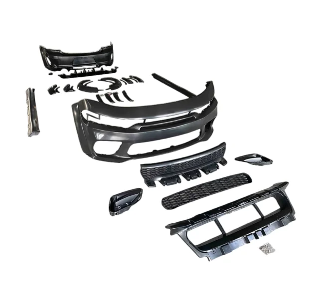 Dodge Charger 2015-2022 SRT Style PP ABS Hellcat WideBody Front Rear Bumper Wide Fender Flares - Image 2