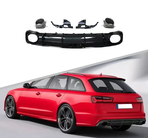 AUDI A6 2016-2018 Bumper Rear Diffuser With Tips