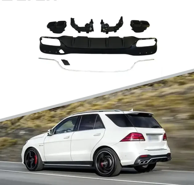 BENZ W166 AMG 2015-2018 Rear Diffuser With Silver Black Tips