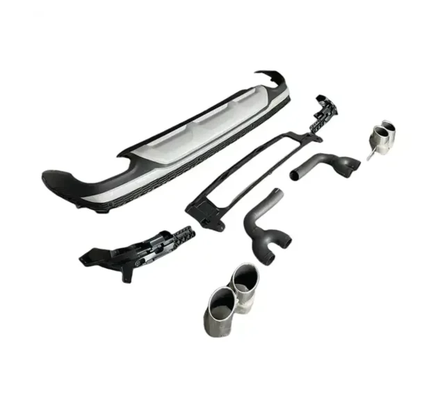 Audi Q7 2020+ 2020+ Rear Diffuser With TIps - Image 2