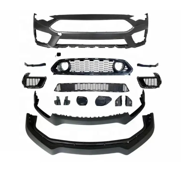 Ford Mustang 2018-2022 Mach1 Style Car Front Bumper Front Lip Rear Diffuser Side Skirt Vents Spoiler Body Kit - Image 2