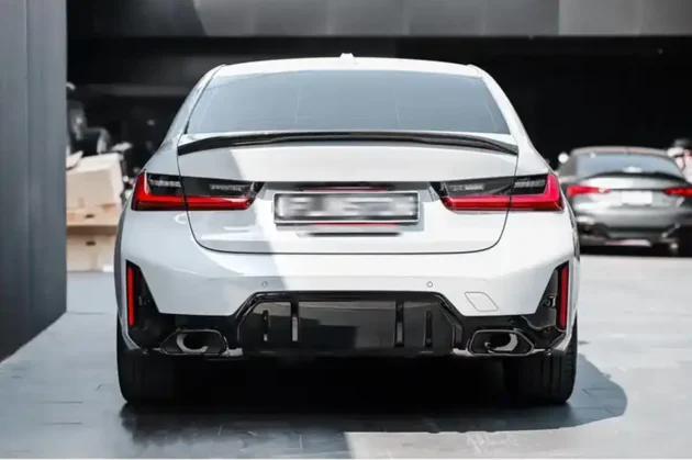 BMW G20 G28 LCI Front Rear Bumper Gloss Black Rear Diffuser With Tail Pipe Tips - Image 4