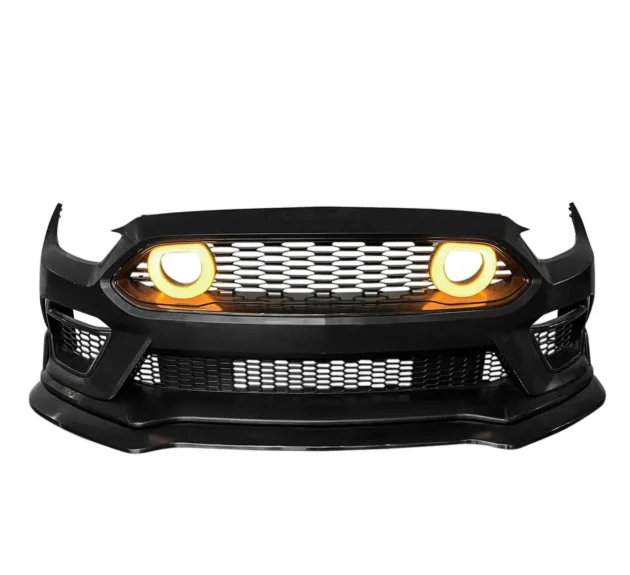 Ford Mustang 2015-2017 Front Bumper Front Lip Rear Diffuser Side Skirt With Grille Light - Image 4