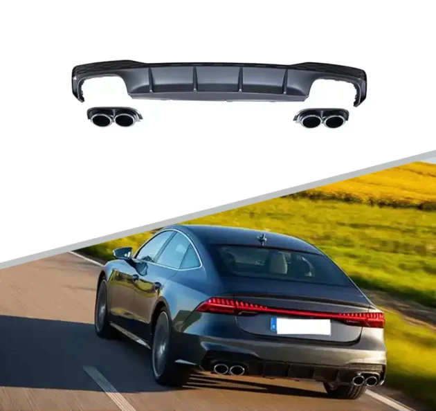 AUDI A7 2019+ Rear Diffuser With Pistic Tips