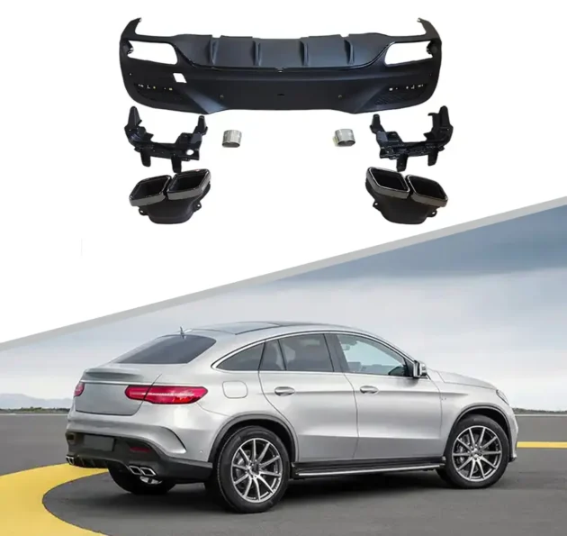 BENZ X292 AMG Coupe 2015-2018 Rear Diffuser With Silver Black Tips