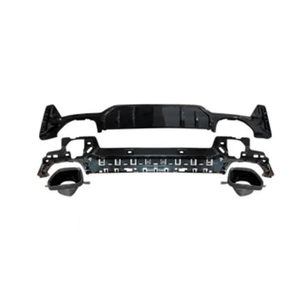 BMW G20 G28 LCI Front Rear Bumper Gloss Black Rear Diffuser With Tail Pipe Tips - Image 2