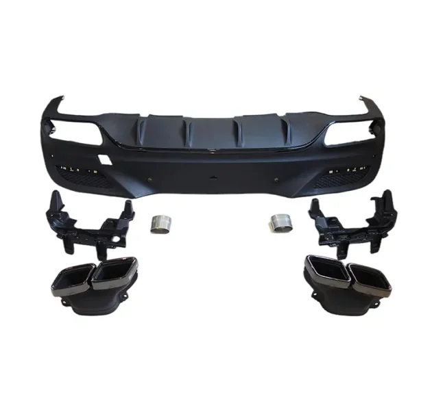 BENZ X292 AMG Coupe 2015-2018 Rear Diffuser With Silver Black Tips - Image 2
