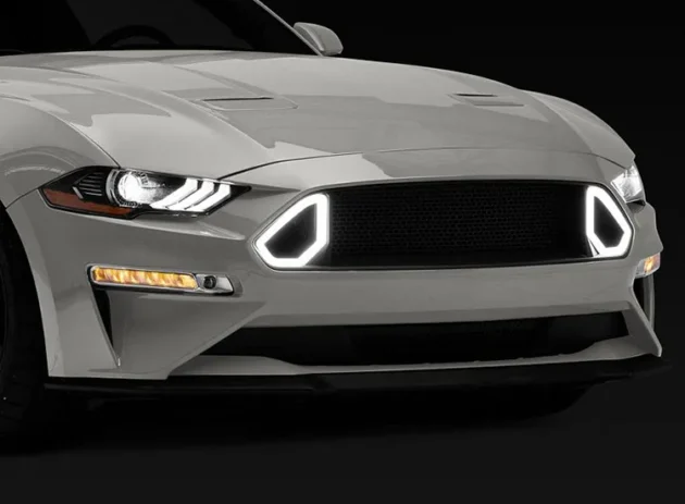 Mustang 2018-2022 Rock Style Car Bumper Body Parts Upper Front Grille With LED Light - Image 3