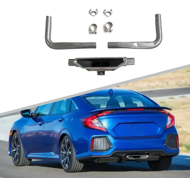 HONDA CIVIC 2016+ SI Style Stainless Steel Car Rear Bumper Accessories Tail Pipe