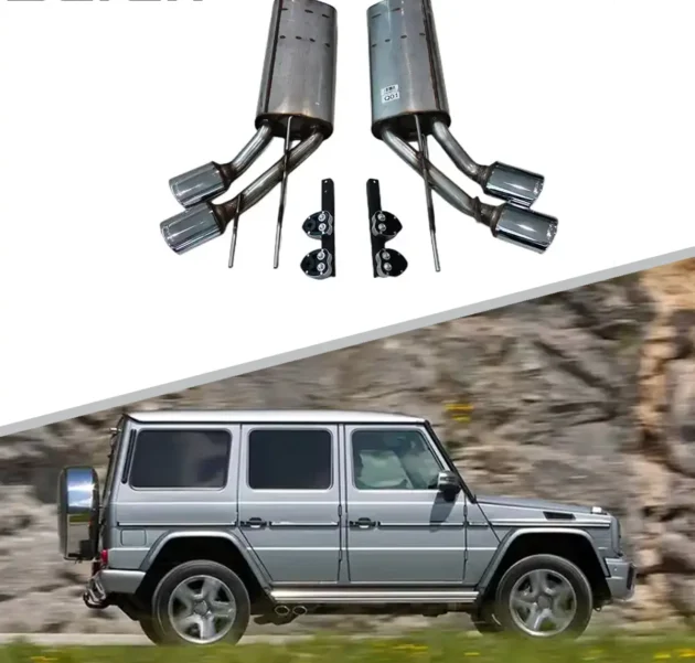BENZ W463 1990-2022 Rear Bumper G65 Style Stainless Steel Silver Exhaust
