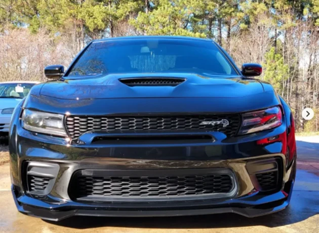 Dodge Charger 2015-2022 Sport Style Black Front Lip SRT Bumper - Image 3