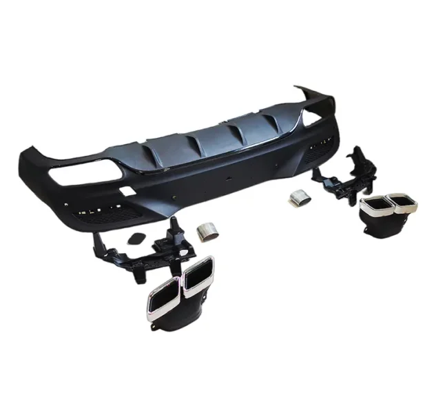 BENZ X292 AMG Coupe 2015-2018 Rear Diffuser With Silver Black Tips - Image 3