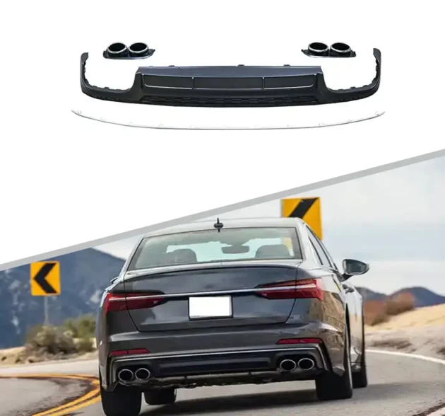 AUDI A6 2019+  Rear Diffuser With Pistic Tips