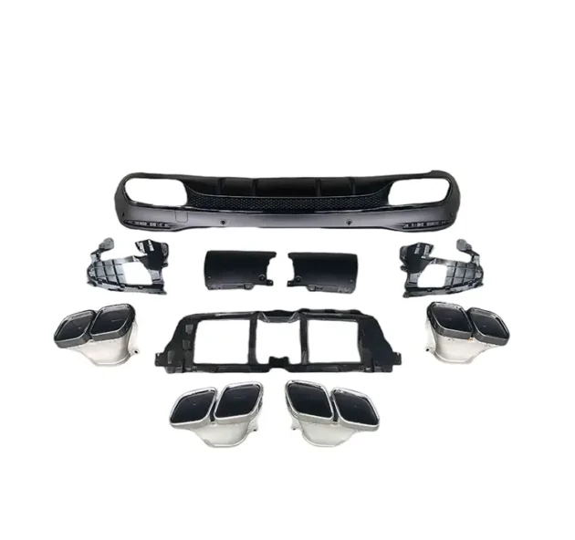 BENZ X167 AMG 2019-2022 Rear Diffuser With Silver Black Tips