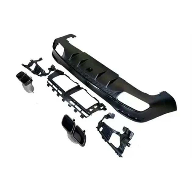 BENZ X167 GLE AMG 2019-2022 Rear Diffuser With Silver Black Tips - Image 3
