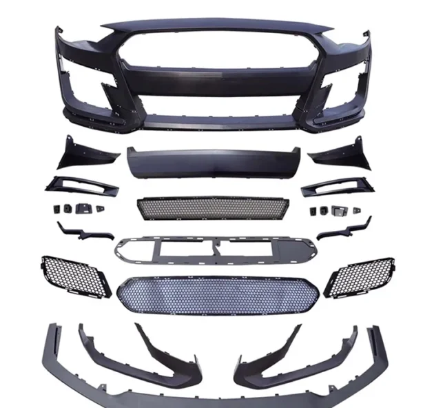 Mustang 2018-2022 GT500 Style Car Front Bumper Lip Grille Body Kit - Image 2