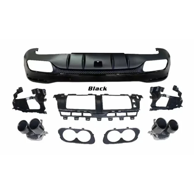 GBENZ X167 GLE AMG 2019-2022 Rear Diffuser With Silver Black Tips - Image 2