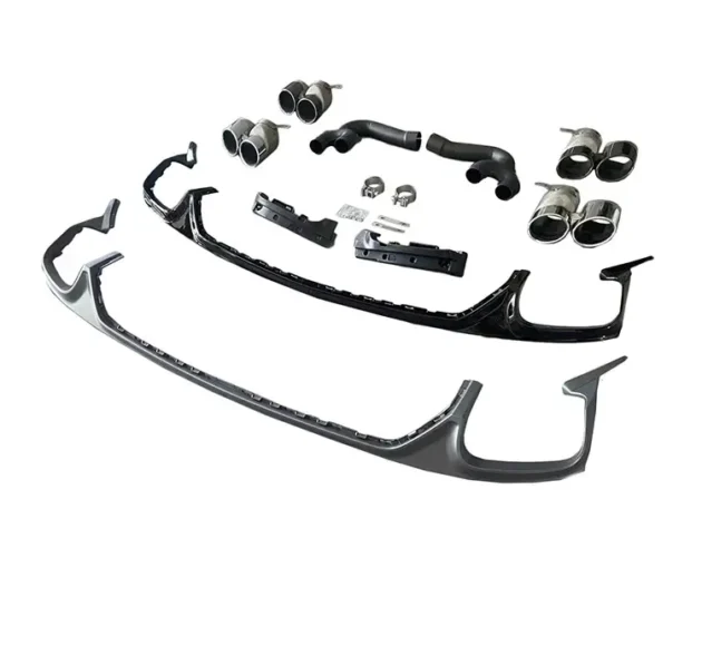 AUDI 2019-2022 Bumper Body Accessories Rear Diffuser With Tail Pipe - Image 3