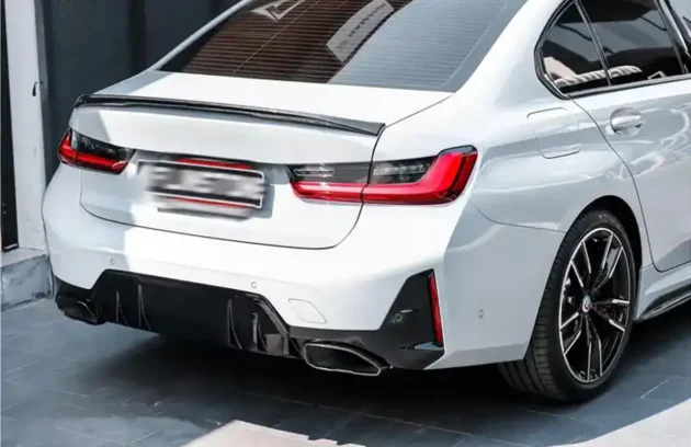 BMW G20 G28 LCI Front Rear Bumper Gloss Black Rear Diffuser With Tail Pipe Tips - Image 3