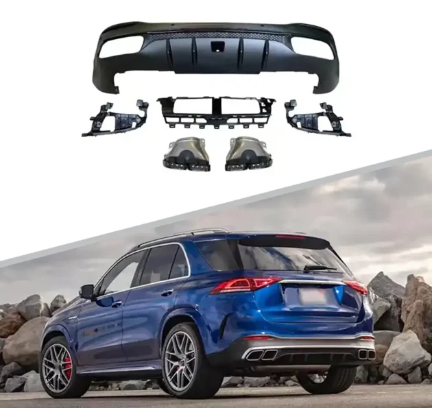 BENZ X167 GLE AMG 2019-2022 Rear Diffuser With Silver Black Tips