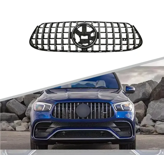 BENZ AMG63 W167 2020+ Black Color Car Front Bumper Lip Grille