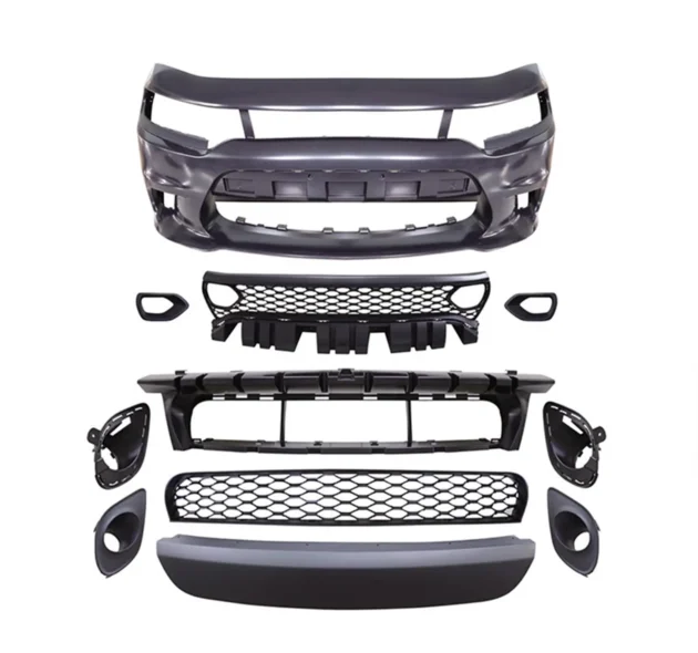 Dodge Charger 2019-2022 Hellcat Style Front Bumper Front Lip Without Lamp Hole Car Bumper - Image 2