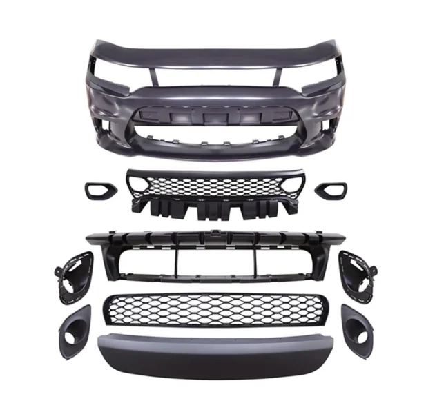 Dodge Charger 2019-2022 Hellcat Style Front Bumper Front Lip With Lamp Hole Car Bumper - Image 2