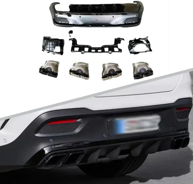 BENZ C167 GLE Coupe 2020-2022 Rear Diffuser WIth Silver Black Tips
