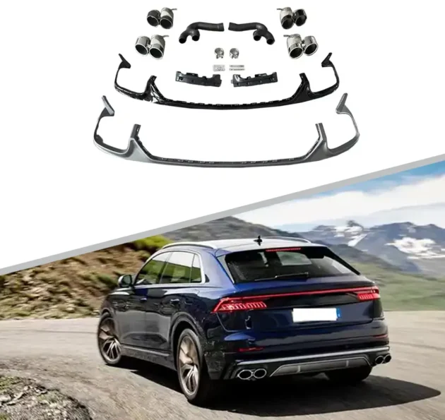 AUDI 2019-2022 Bumper Body Accessories Rear Diffuser With Tail Pipe