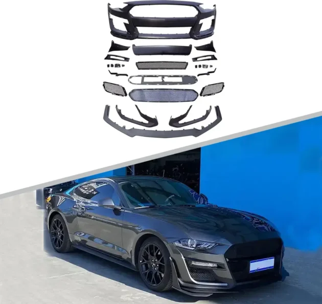 Mustang 2018-2022 GT500 Style Car Front Bumper Lip Grille Body Kit