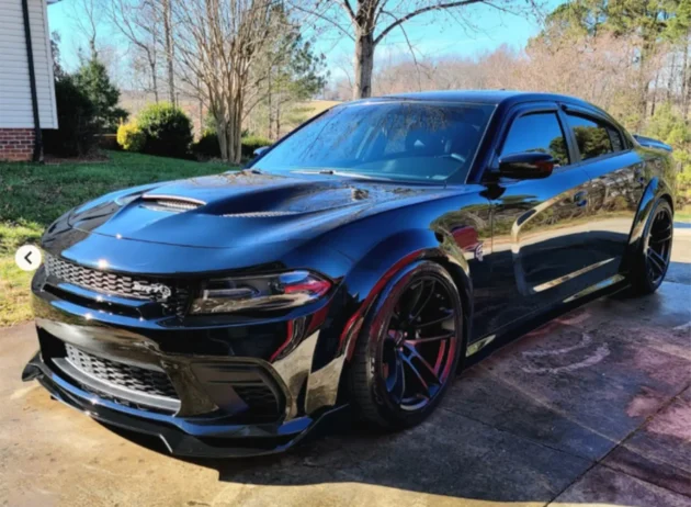 Dodge Charger 2015-2022 Sport Style Black Front Lip SRT Bumper - Image 4