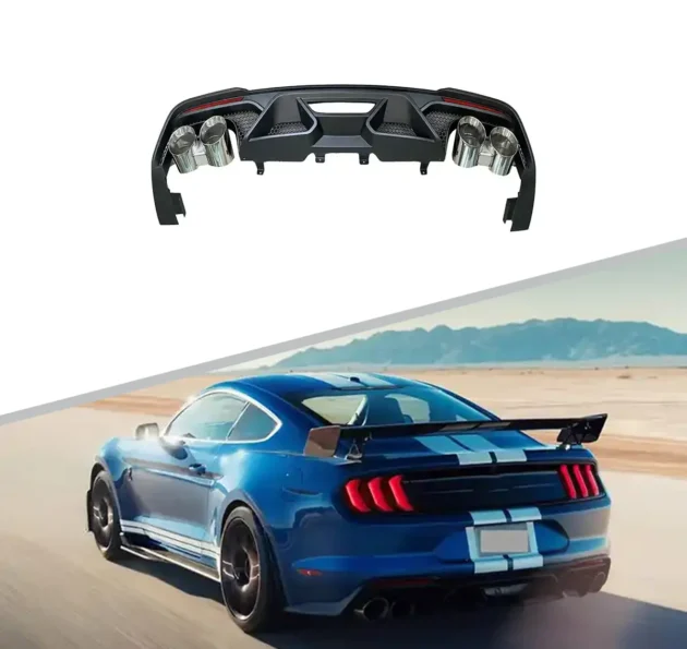 Mustang 2018-2022 GT500 Style PP Material Auto Bumper Body Accessories Rear Diffuser