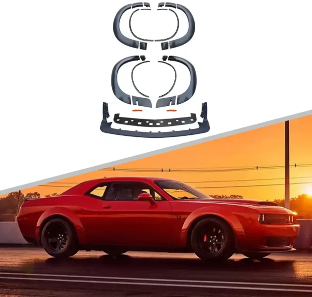 Dodge Challenger Hellcat To Demon 2015-2022  Front Lip With Wide Fender Flares