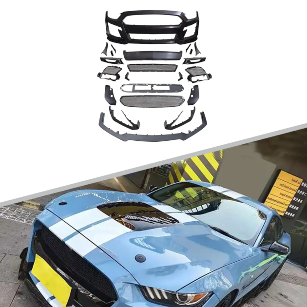 Mustang 2015-2017 GT500 Style Shelby Car Bumper Body Kit Front Bumper Lip Grille