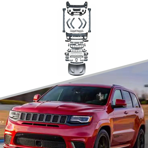 SRT Bodykit Jeep Grand Cherokee Front Rear Bumper Grille Side Skirts Hood Car Bumpers Car Rear Bumper