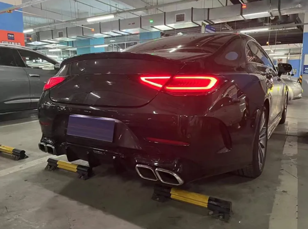 BENZ W257 AMG 2018+ Car CLS63 Style Bumper Rear Diffuser With Black or Silver Tips - Image 2
