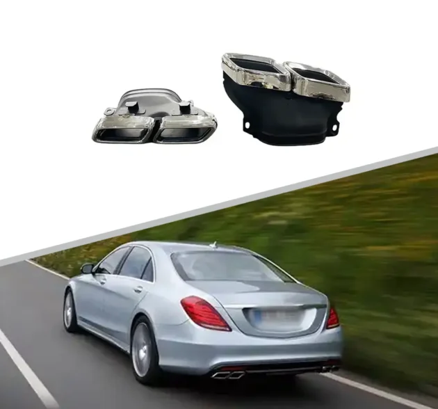 BENZ W222 2014-2016 S63 Style Silver Car Body Parts Tail Pip