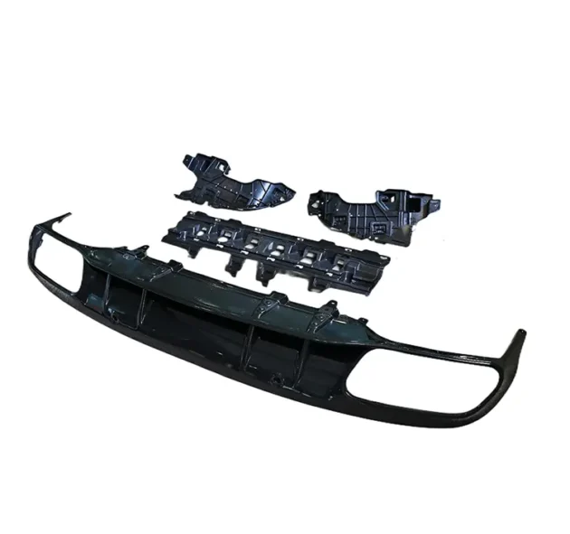 BENZ W205 AMG Sedan 2015-2021 2019 C63 Style Black Car Bumper Rear Diffuser - Image 3
