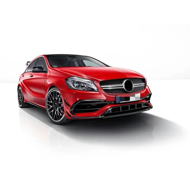 BENZ W176 AMG 2016-2018 A45 Style Gloss Black PP Car Front Aero Kit - Image 4