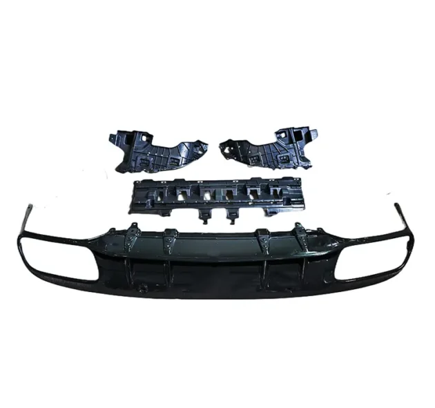 BENZ W205 AMG Sedan 2015-2021 2019 C63 Style Black Car Bumper Rear Diffuser - Image 2