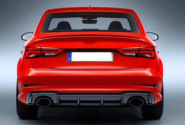 AUDI A3 Sedan S-line 2017-2020 RS3 Style Car Rear Bumper Stainless Steel Black Exhaust - Image 4